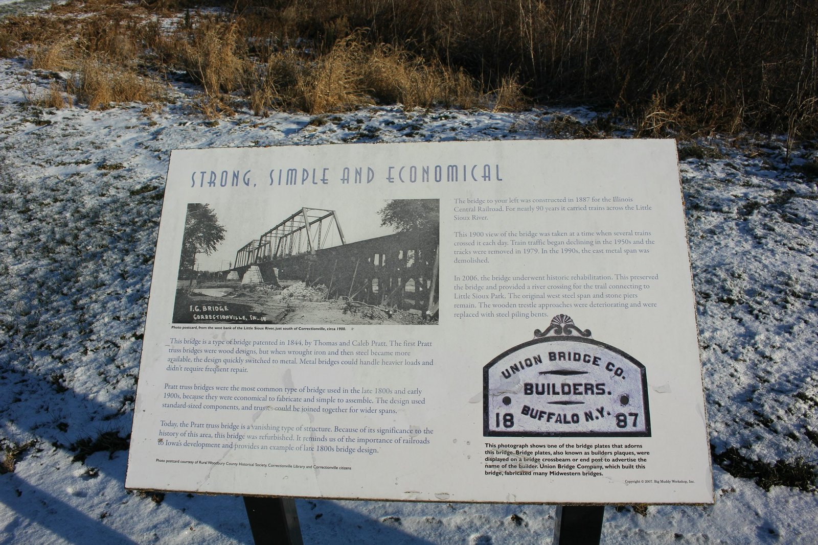 Historic plaque near bridge